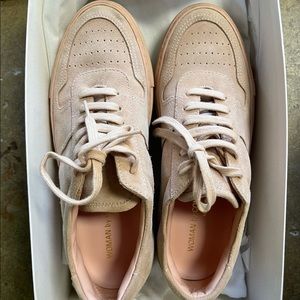 Women by Common Projects BBall Low in Suede Blush